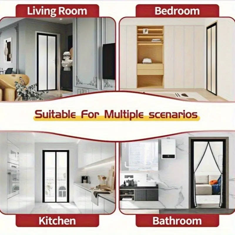 Self-closing magnetic mosquito net door 90*210cm