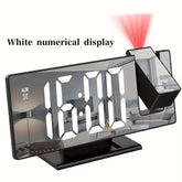 180° Adjustable LED Projection Alarm Clock White