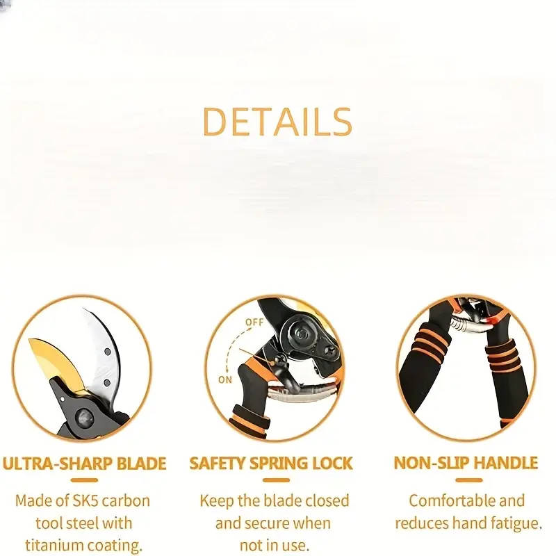 Two-Piece 8.5" Professional Titanium Bypass Pruners