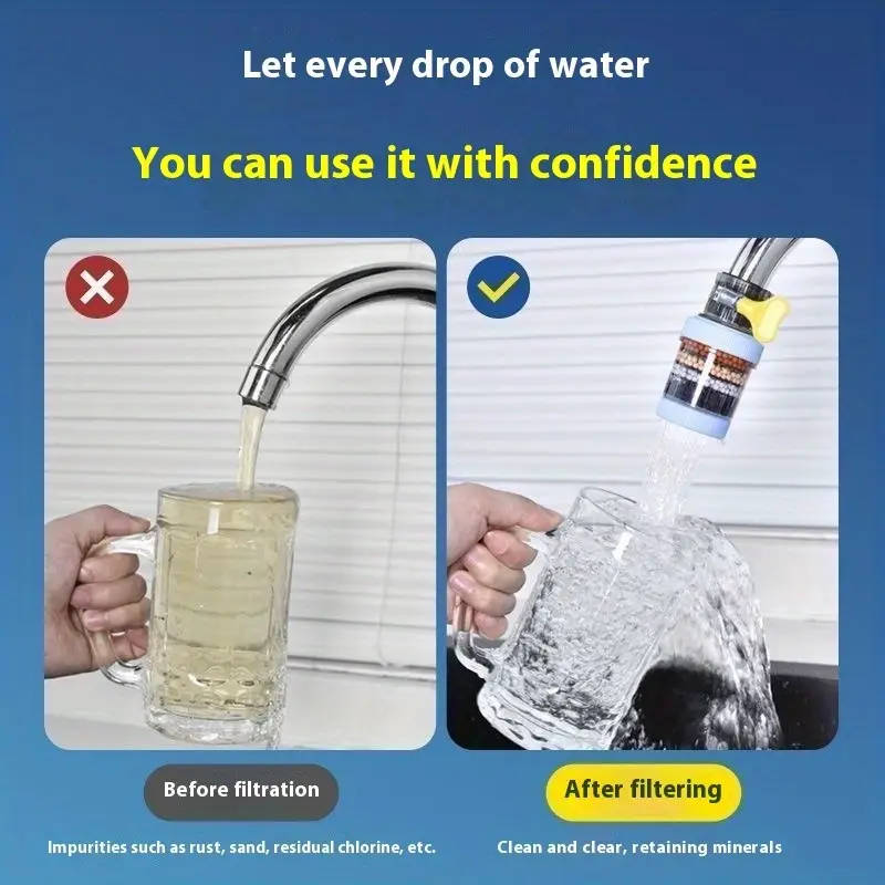 6-in-1 water dispenser faucet with filtration system, kitchen sink faucet