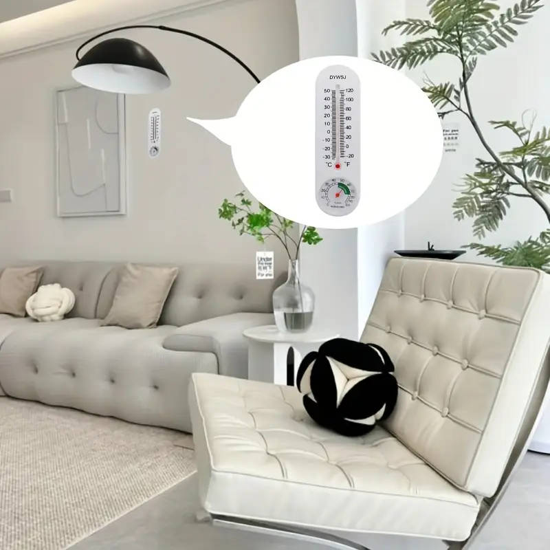 Wall-mounted indoor and outdoor thermometer