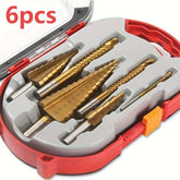 6-Piece Titanium-Coated Chromium Vanadium Steel Drill Bit Set
