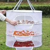 Multifunctional three-layer foldable clothes drying net