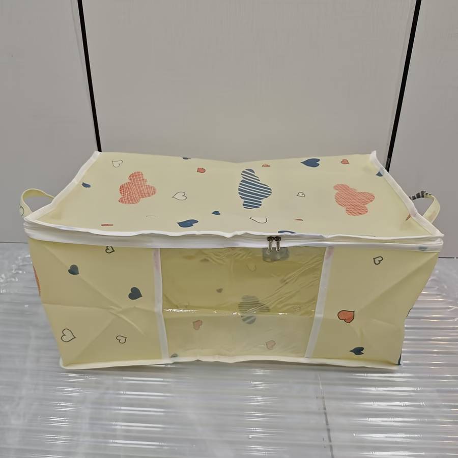 Large capacity foldable storage bag with handle