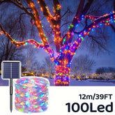 12-meter solar-powered outdoor colored string lights