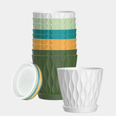 10-Pack 4-Inch Modern Mini Plastic Flower Pots Colourful