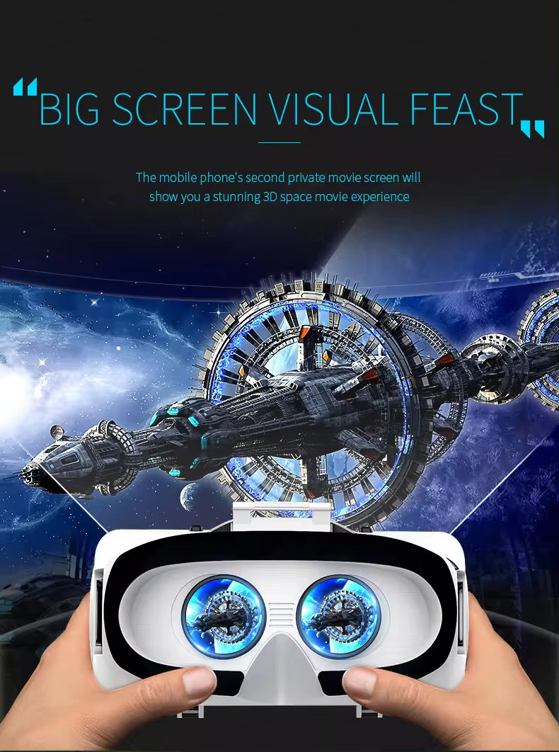 Virtual Reality VR Glasses 3D For Android Mobile Phone Cell Smartphone Headset Helmet With Real Controller Lenses