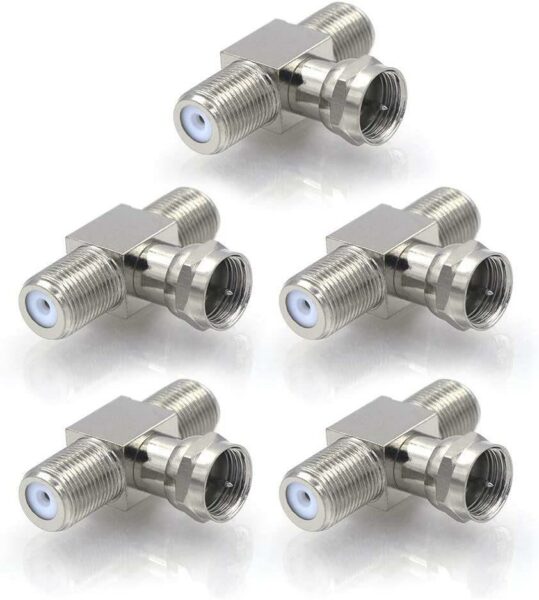 10 Piece Of Type F Male to Dual Female Connector