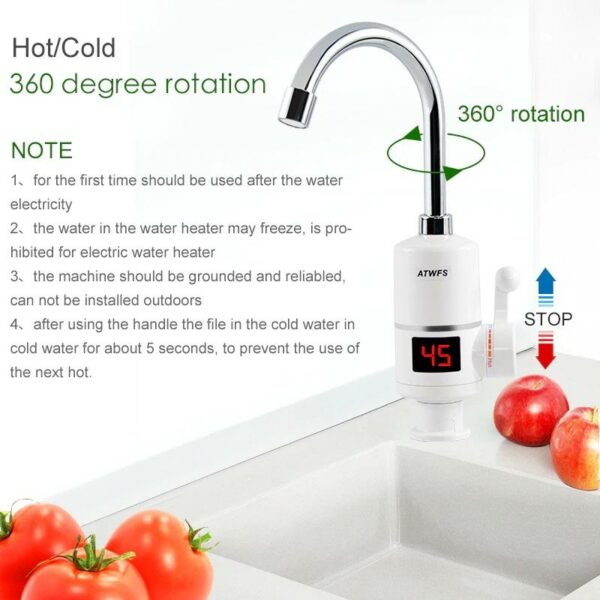 JG559 Instant Water Heater Tap Thermostat 3000w with Temperature Display
