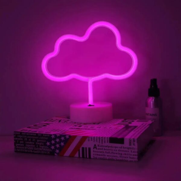 B-16 USB DC Cable or Battery Operated Cloud Neon Lamp With Base