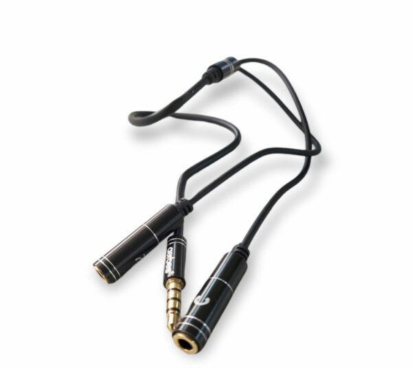 AB-S680 3.5mm Male Jack To Earphone And Microphone Female Aux Cable