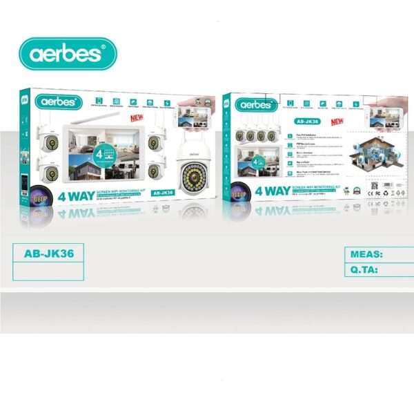 Aerbes AB-JK36 Ball Machine Camera Set 4 Channel With Screen