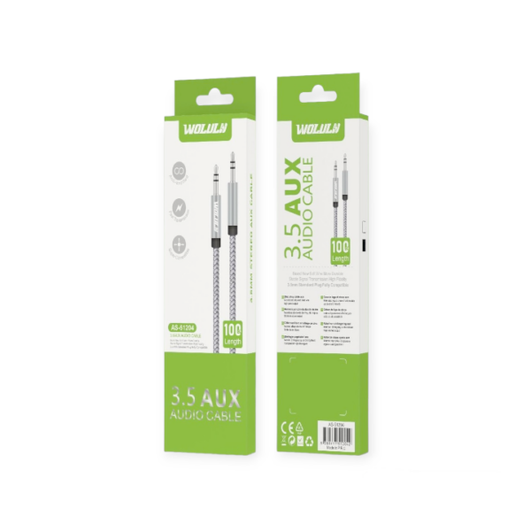 Wolulu AS-51204 Male 3.5mm To Male 3.5mm Aux Cable 1m