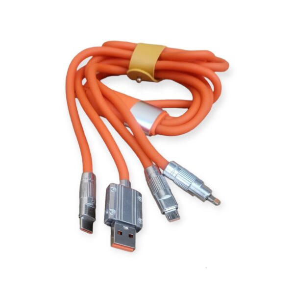 Treqa CA-880 USB Fast Charging Cable With Micro, PD And IOS Connector 1M