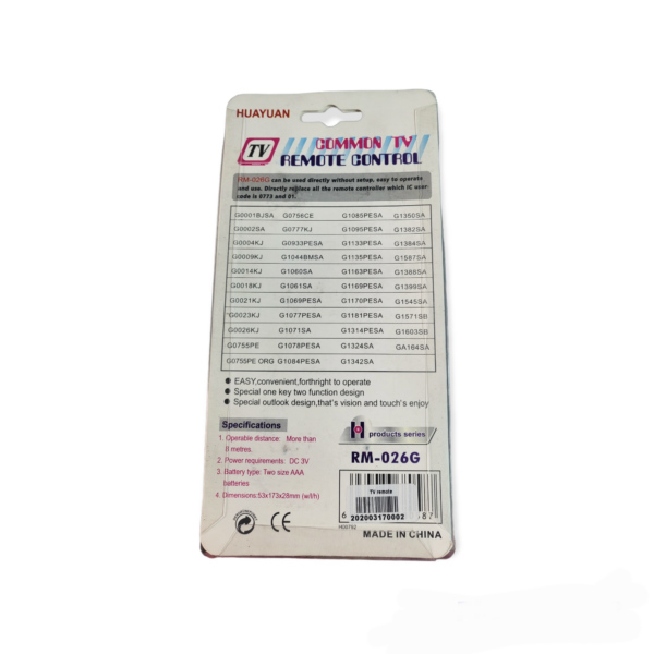 RM-026G Common TV Remote Controller