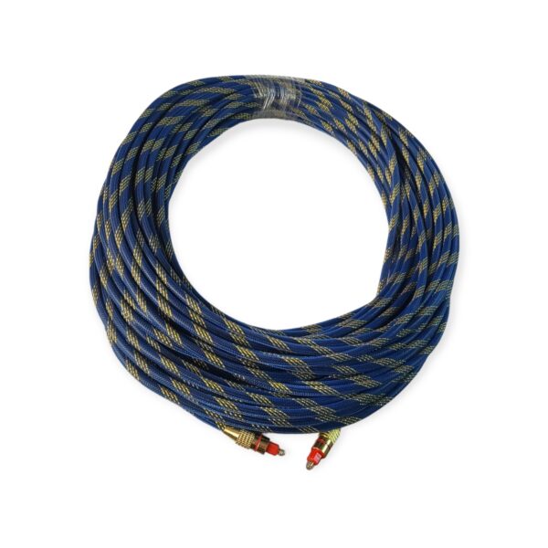 XF0091 OD6.0 Blue Mesh Gold Plated Fiber Toslink Optical Audio Cable 30M