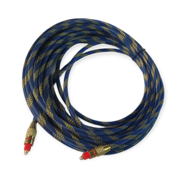 XF0090 OD6.0 Blue Mesh Gold Plated Fiber Toslink Optical Audio Cable 20M