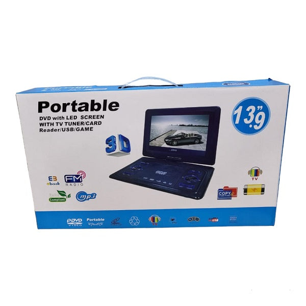 LMD-1108 Portable HD DVD Player With LCD Screen With TV Tuner/Card Reader/USB/Game 13.9″