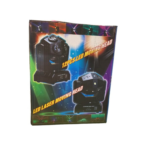 12 Moving LED Heads Laser Stage Light