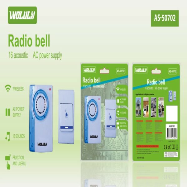Wolulu AS-50702 Two Pin Plug Doorbell 220V