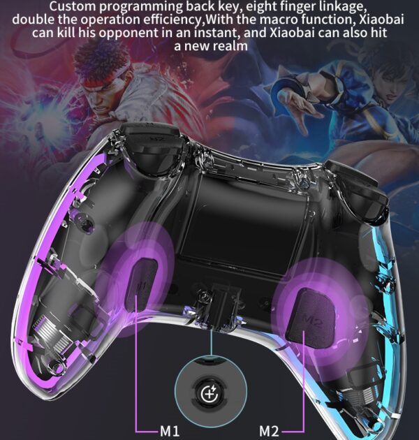 S03 RGB Transparent Shell Wireless Bluetooth Game Control For Nintendo