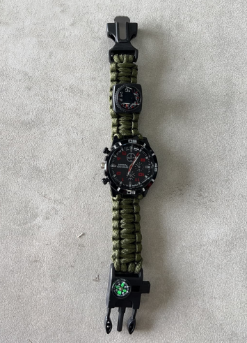 Outdoor Survival Watch Bracelet Paracord Compass SI87