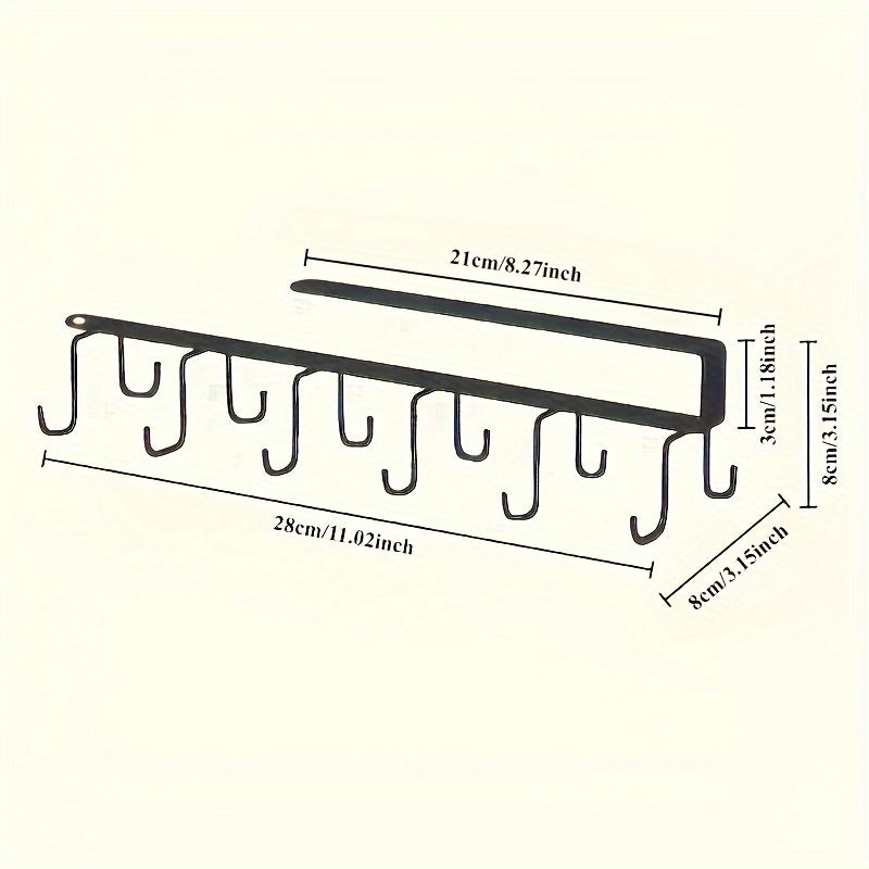 1 Piece Boho Metal Double Row Hook - Easy to install, wall hanging, damage-free storage for kitchen, bathroom and bedroom