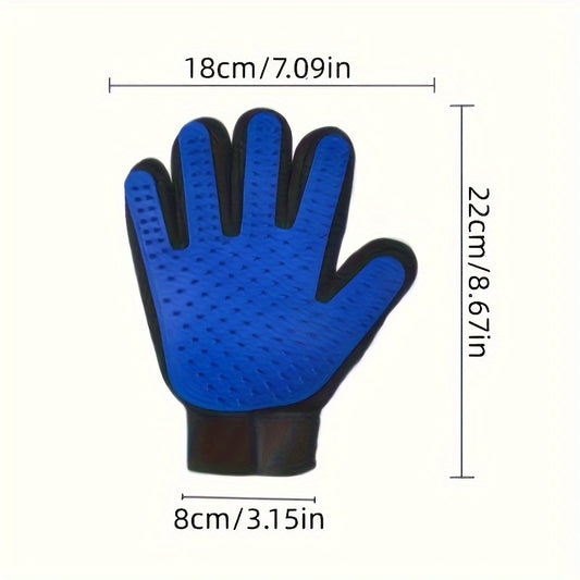 1pc Gentle Pet Grooming Glove - Soft hair removal brush for dogs and cats, easy to clean, enhanced five-finger design, suitable for long and short hair, comfortable to wear, effective hair removal, gentle on skin 1pc Right Hand