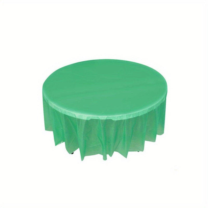 Elegant Premium Plastic Round Tablecloth - Non Woven, 84 Inch PVC Round Tablecloth for Events, Machine Made Disposable Table Cover - 1 pc