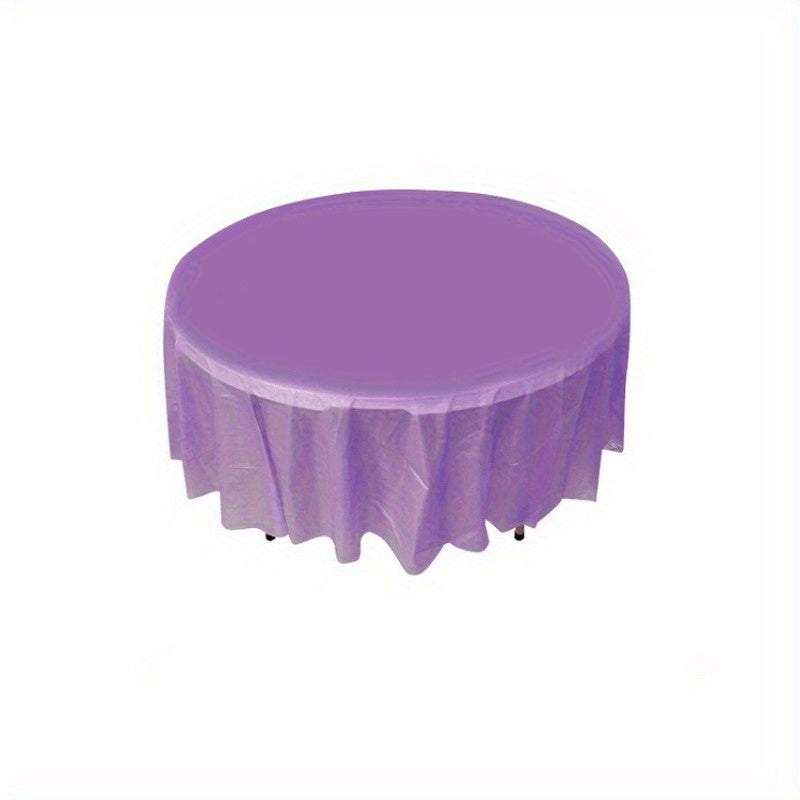 Elegant Premium Plastic Round Tablecloth - Non Woven, 84 Inch PVC Round Tablecloth for Events, Machine Made Disposable Table Cover - 1 pc