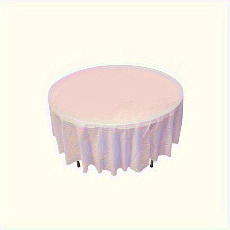 Elegant Premium Plastic Round Tablecloth - Non Woven, 84 Inch PVC Round Tablecloth for Events, Machine Made Disposable Table Cover - 1 pc