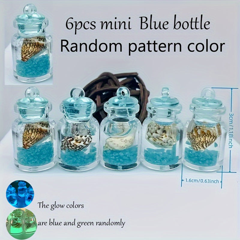 6 luminous transparent bottles ocean theme, Christmas tree mini decorations, home outdoor decorations, Christmas New Year Christmas Eve small gifts,