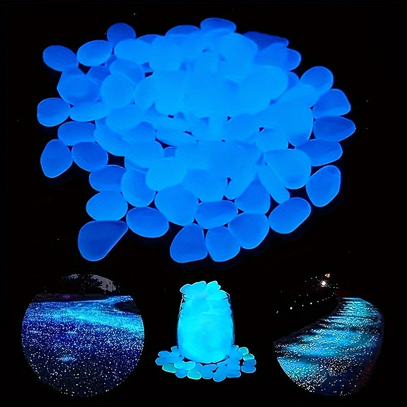 100 Pieces Pack of Glow-in-the-Dark Stones Resin Glow-in-the-Dark Pebbles