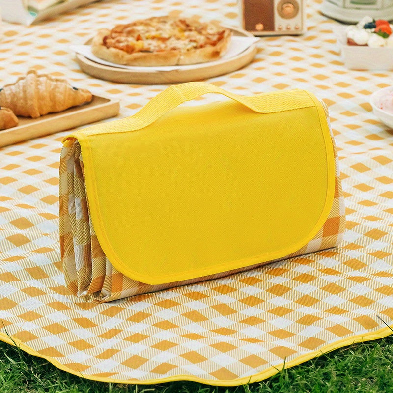 1 Portable Picnic Mat - Durable Polyester, Waffle Weave, Hand Washable, Large Outdoor Blanket for Camping and Beach Trips