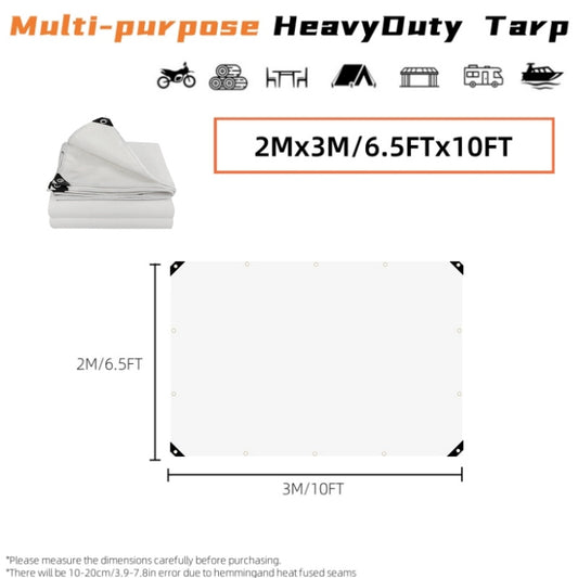 Heavy Duty White Waterproof Tarp with Metal Grommets - Double-Sided, Multi-Purpose Outdoor Covering for Camping, Patios, Furniture, Boats and RVs - Reinforced Edges, Frost-Proof, Tear-Resistant