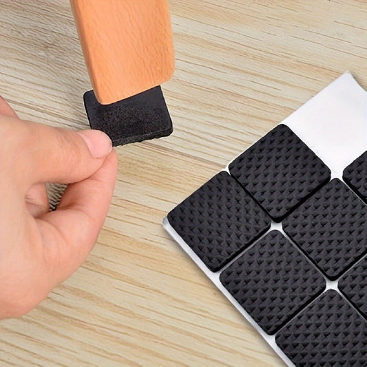 30 Pieces Self-Adhesive Furniture Leg Foam Rubber Pads: Non-Slip EVA Pads to Protect Furniture and Keep It Stable - 1" Square Black