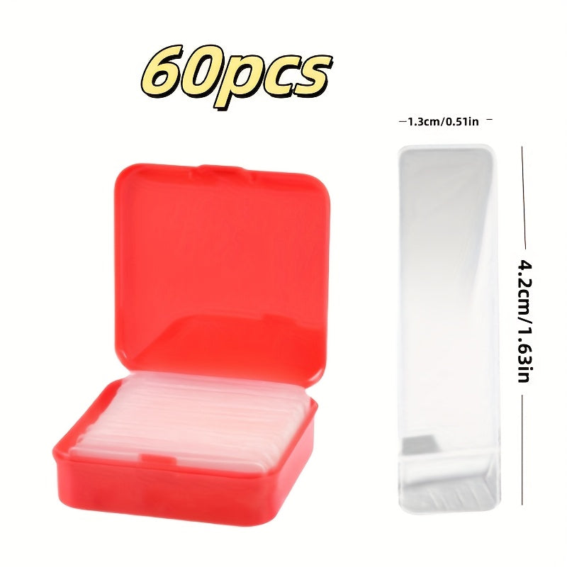 60 pieces double-sided transparent tape package waterproof transparent and easy to tear