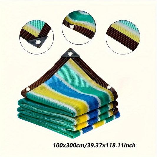 Colorful privacy screen for outdoor space - durable PE material, sunshade net for garden and balcony, anti-peep net with hook and loop fastener, suitable for all seasons