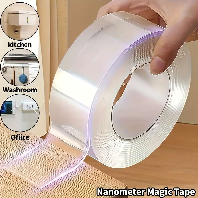 1pc 3x100cm Extra Strong Double-Sided Tape Clear Washable