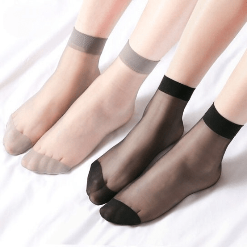10 pairs of versatile crystal stockings, women's summer thin stockings, short socks, invisible stockings, high elasticity, breathable Colors sent randomly