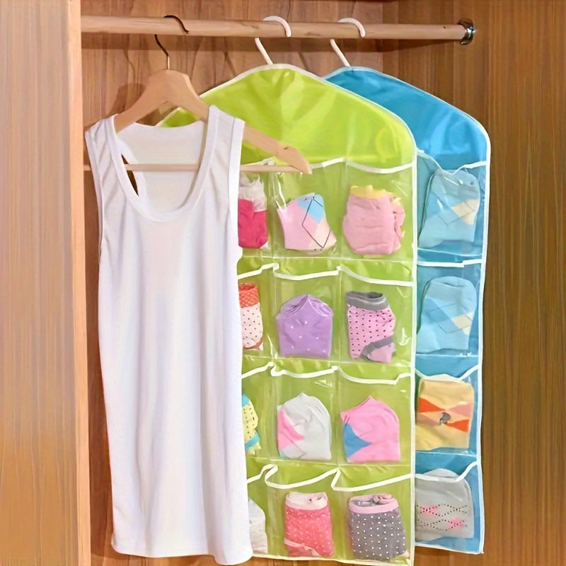 1pc 16-Compartment Hanging Organizer for Underwear, Socks & Accessories - Space-Saving Closet Storage Solution