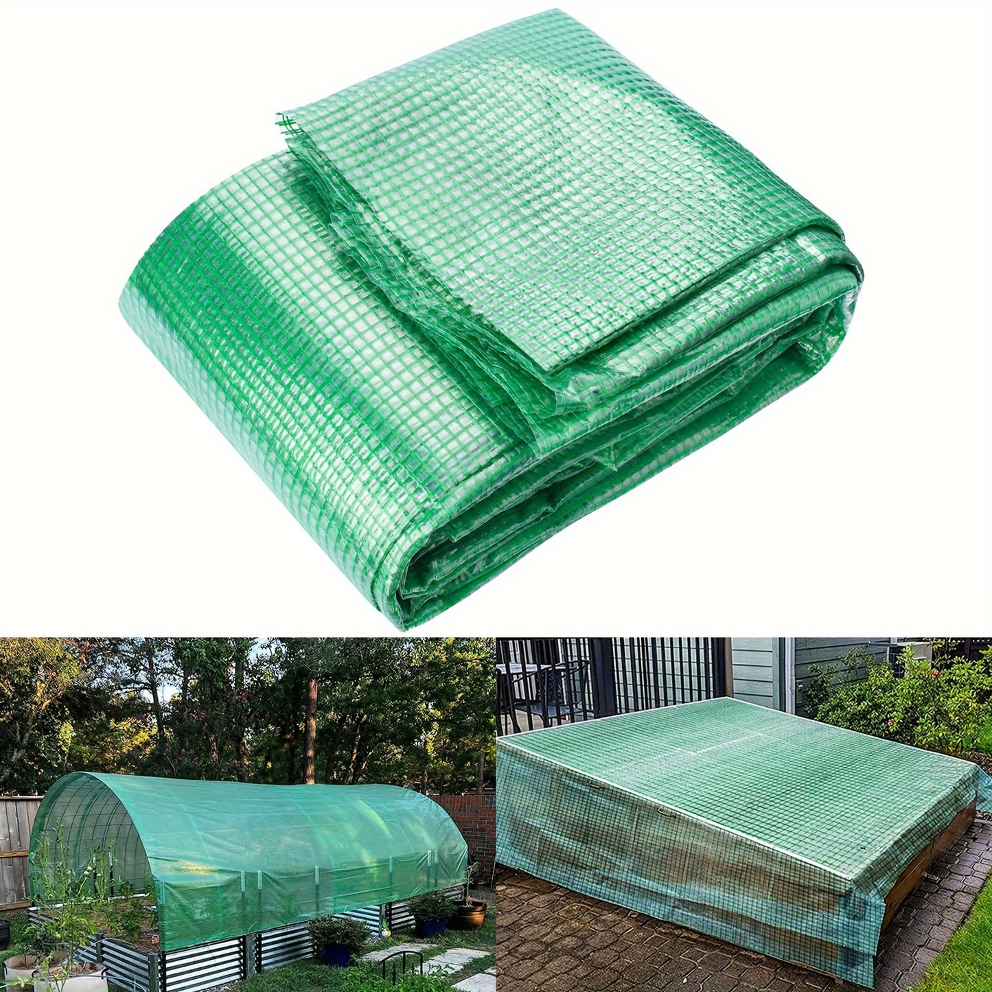 Heavy Duty Green Transparent Tarp -, UV and Waterproof Plastic Cover,
