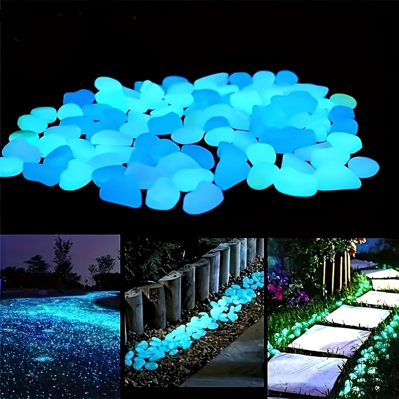 100 Pieces Pack of Glow-in-the-Dark Stones Resin Glow-in-the-Dark Pebbles