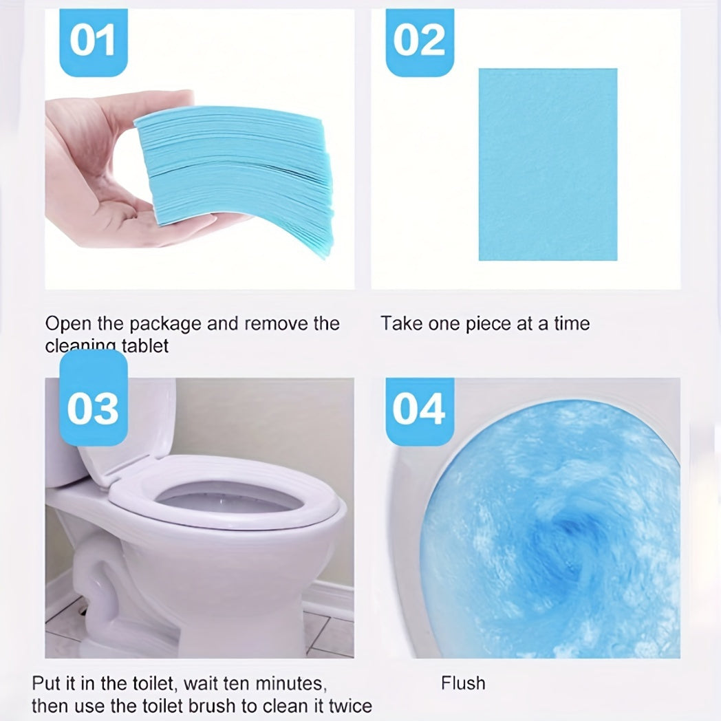 30-Pack Effervescent Toilet Bowl Cleaner - Fresh Smell, Removes Stains and Odors, Self-Descaling, for Home and RV Use