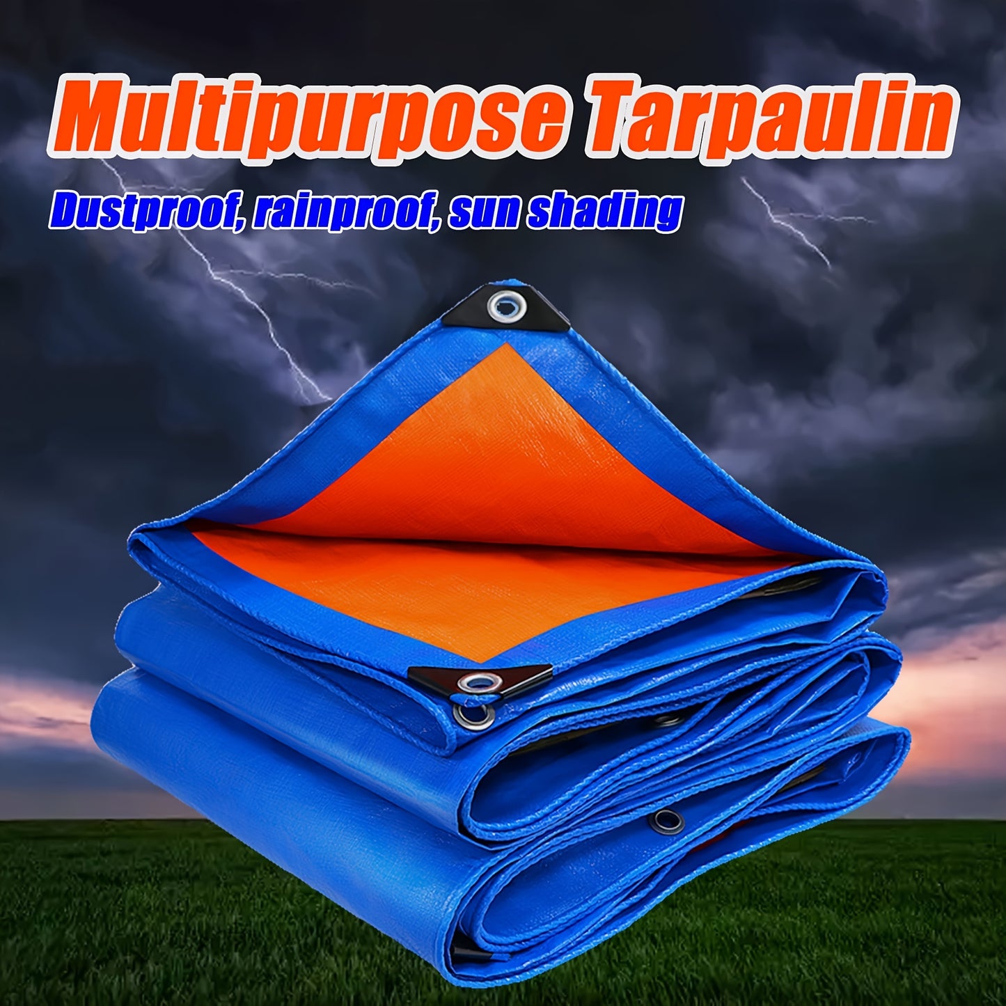 Vandham Heavy-Duty Waterproof Tarpaulin, PE Material, Multipurpose Tarp for Car, Home, Camping, Rain Cover, Protection Canopy - Durable and UV Resistant