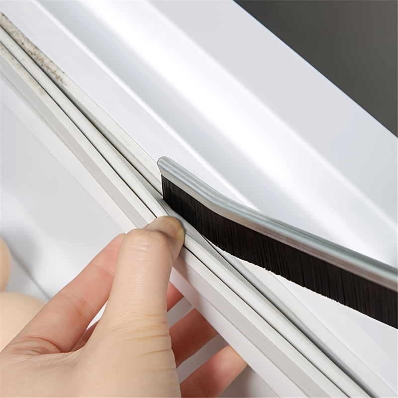 1 Piece Long Handle Groove Cleaning Brush - Stiff Bristle, Multi-Purpose Crevice Tool for Windows and Doors, Dust Removal, No Dead End, Scrubbing - Essential Cleaning Supplies
