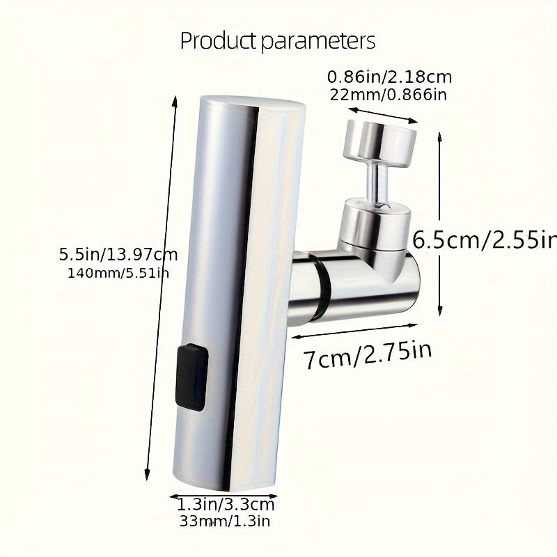 Swivel Kitchen Faucet Set with Touch Control, Waterfall Function and Sink Extension - ABS Material, Anti-Splash Filter, 3 Spray Modes (For Vegetables, Fruits and Dishwashing)
