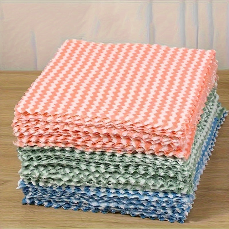 10 Pack Dish Towels Bamboo Fiber Dish Cloths Super Absorbent Double Layer Cleaning Cloths Modern Thick Kitchen Towels Reusable Oil Free Containing Bamboo Charcoal Dish Cloths
