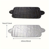 1 Easy-to-fold Winter Car Windshield Cover - 59X23 inches, Durable PVC, Snow, Sun and Rain Protection, with Suction Cup