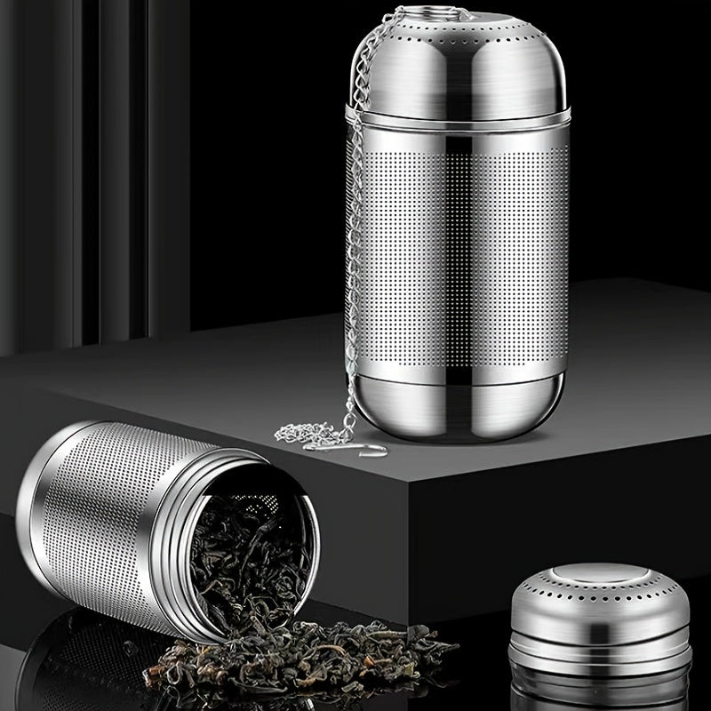 Premium Stainless Steel Tea Infuser with Chain Hook and Lid - Fine Mesh Loose Leaf Filter, Reusable Filter for the Perfect Brew